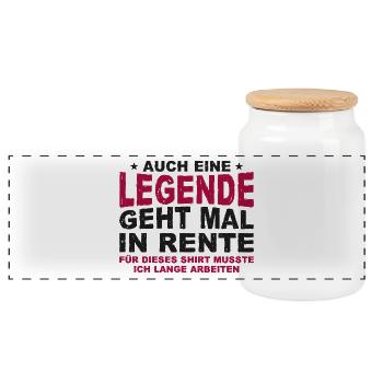 Auch Eine Legende Geht Mal In Rente Geschenk Rente - Panorama Keksdose mit Holzdeckel - Weiß - Vorne