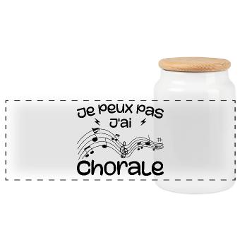 Je Peux Pas J'ai Chorale - Boîte à biscuits avec couvercle en bois - blanc - Devant