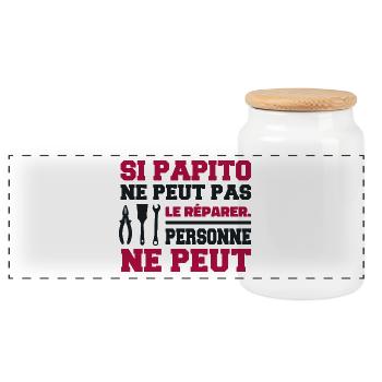 Si Papito ne peut pas le Réparer - Papito - Boîte à biscuits avec couvercle en bois - blanc - Devant
