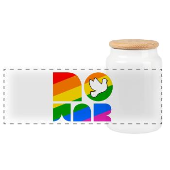 Chemise du mois de la fierté LGBTQ No War - Boîte à biscuits avec couvercle en bois - blanc - Devant