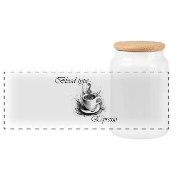 blood type espresso 2 - Panorama Keksdose mit Holzdeckel - Weiß - Vorne