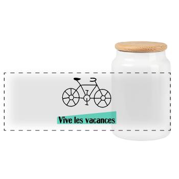 DAD. GRANDPA. FATHER'S DAY. MISTRESS. MASTER - Panoramic Cookie Jar with Wooden Lid - white - Front