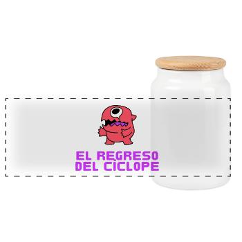 El regreso del Ciclope - Panorama Keksdose mit Holzdeckel - Weiß - Vorne