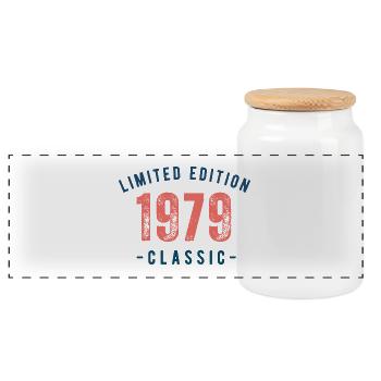 1979 Retro Limited Edition Classic - Panoramic Cookie Jar with Wooden Lid - white - Front