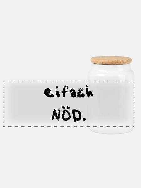 eifach nöd - Panorama Keksdose mit Holzdeckel - Weiß