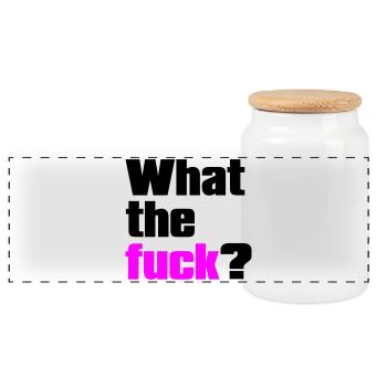 what the fuck ? Couleurs personnalisables - Boîte à biscuits avec couvercle en bois - blanc - Devant