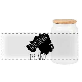 Northern Ireland - Panorama Keksdose mit Holzdeckel - Weiß - Vorne