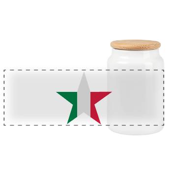 Étoile italien - Boîte à biscuits avec couvercle en bois - blanc - Devant