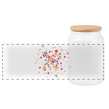 Confetti - Panoramic Cookie Jar with Wooden Lid - white - Front