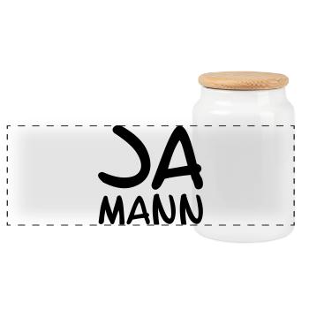 Ja Mann - Panorama Keksdose mit Holzdeckel - Weiß - Vorne