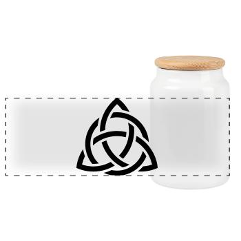 Celtic Knot - Panorama Keksdose mit Holzdeckel - Weiß - Vorne