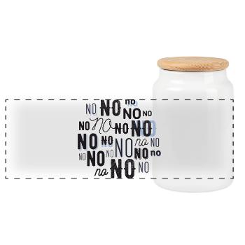 No No No No No No No No No NO - Panorama Keksdose mit Holzdeckel - Weiß - Vorne