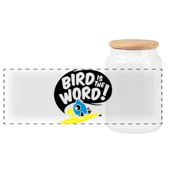 surfing bird - bird is the word - surfin bird - Panorama Keksdose mit Holzdeckel - Weiß - Vorne