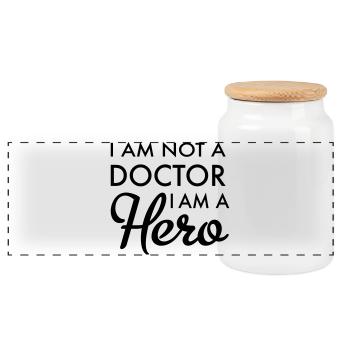 doctor - Panoramic Cookie Jar with Wooden Lid - white - Front