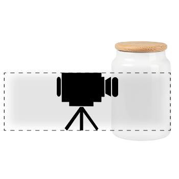 Kino - Panorama Keksdose mit Holzdeckel - Weiß - Vorne