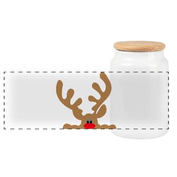 Moose - Panoramic Cookie Jar with Wooden Lid - white - Front