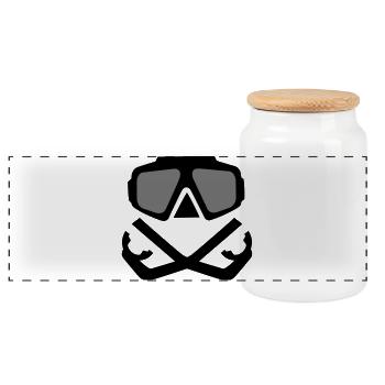 dive - Panoramic Cookie Jar with Wooden Lid - white - Front
