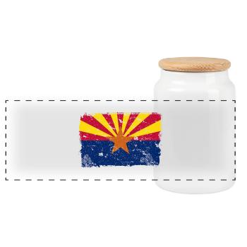Arizona Drapeau Vintage - Boîte à biscuits avec couvercle en bois - blanc - Devant