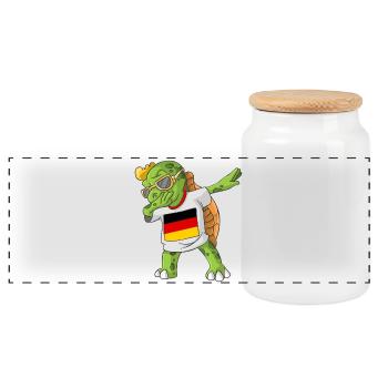 Allemagne tortue tamponnant - Boîte à biscuits avec couvercle en bois - blanc - Devant