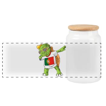 Portugal tortue tamponnant - Boîte à biscuits avec couvercle en bois - blanc - Devant