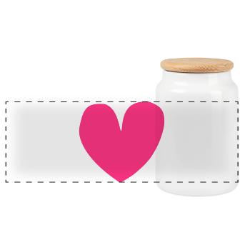 cœur - Boîte à biscuits avec couvercle en bois - blanc - Devant