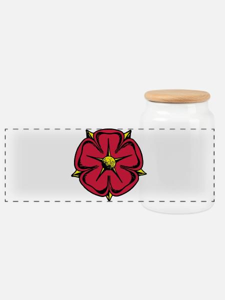 Lippische Rose - Panorama Keksdose mit Holzdeckel - Weiß