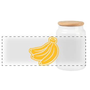 Lustiges Banana Shirt | Geek & Nerd Motiv - Panorama Keksdose mit Holzdeckel - Weiß - Vorne
