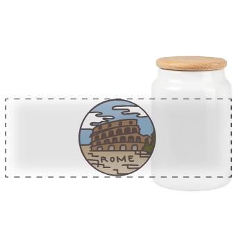 Rome (Italy) Illustration - Panorama Keksdose mit Holzdeckel - Weiß - Vorne