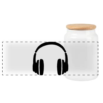 DJ Casque - Boîte à biscuits avec couvercle en bois - blanc - Devant