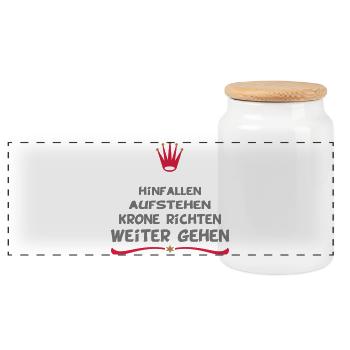 drôle - Boîte à biscuits avec couvercle en bois - blanc - Devant