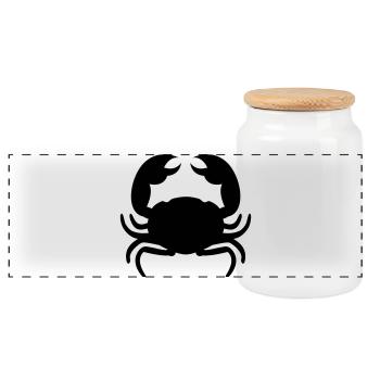 crabe - Boîte à biscuits avec couvercle en bois - blanc - Devant
