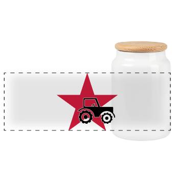 Farming / Landwirtschaft / Agriculture - Panoramic Cookie Jar with Wooden Lid - white - Front