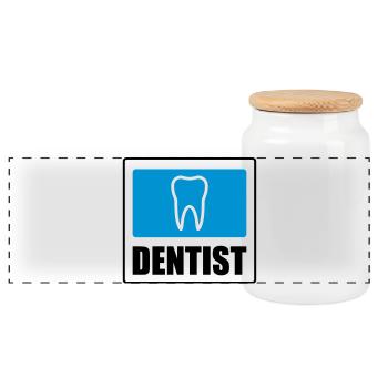 Dentist - Boîte à biscuits avec couvercle en bois - blanc - Devant