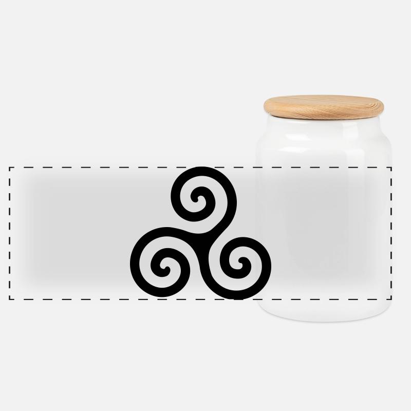 Spirale - Panorama Keksdose mit Holzdeckel - Weiß