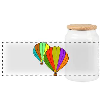 heissluftballone ballon luftfahrt - Panorama Keksdose mit Holzdeckel - Weiß - Vorne