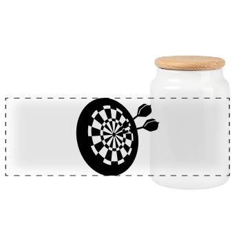 darts - Panoramic Cookie Jar with Wooden Lid - white - Front