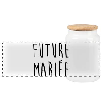 Mariage / Marié / Mariée / Femme / Fiancée / Amour - Boîte à biscuits avec couvercle en bois - blanc - Devant