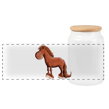 Cheval islandais - Boîte à biscuits avec couvercle en bois - blanc - Devant