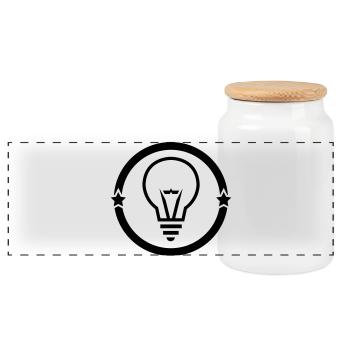 Electricien / Electricité / Travail / Métier / Job - Boîte à biscuits avec couvercle en bois - blanc - Devant