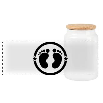 Kindermädchen / Baby / Nanny / Kind - Panorama Keksdose mit Holzdeckel - Weiß - Vorne