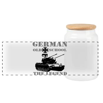 Tank Cheetah, Tank, Military, Oldschool (25) - Panoramic Cookie Jar with Wooden Lid - white - Front
