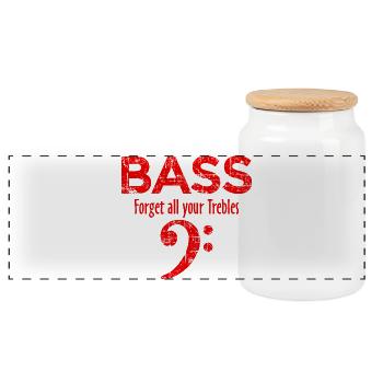 BASS Forget all your trebles (Vintage/Red) - Panoramic Cookie Jar with Wooden Lid - white - Front