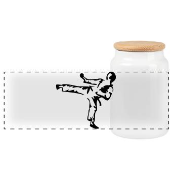 Sports Arts Martiaux - Boîte à biscuits avec couvercle en bois - blanc - Devant