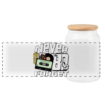 Fête des années 80, chemise amusante, années 80 n’oublie jamais.. (25) - Boîte à biscuits avec couvercle en bois - blanc - Devant