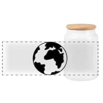 Graphique minimaliste de la carte du monde - Boîte à biscuits avec couvercle en bois - blanc - Devant