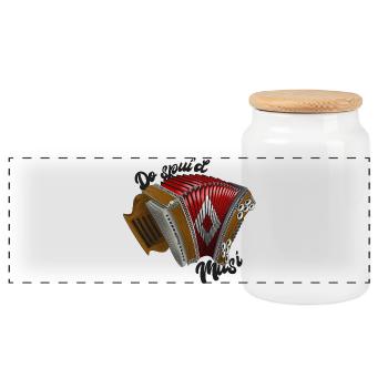 Do spui'd Musi // dark | ZiachON! - Panoramic Cookie Jar with Wooden Lid - white - Front