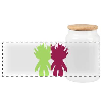 Trolle Für Immer - Boîte à biscuits avec couvercle en bois - blanc - Devant