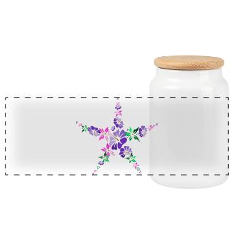 polynésie - Boîte à biscuits avec couvercle en bois - blanc - Devant