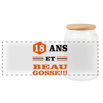 18 ANS ET BEAU GOSSE - Boîte à biscuits avec couvercle en bois - blanc - Devant