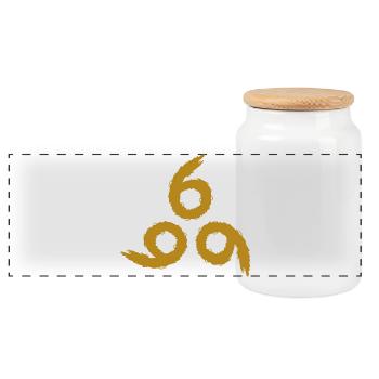 666 Gold - Panorama Keksdose mit Holzdeckel - Weiß - Vorne